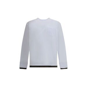 Sacai White Cotton Long Sleeve Men's T-Shirt